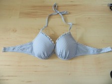 Bikinioberteil mit Bügel von H&M, Gr. 80 C,  blau-weiß, zum binden, Neckholder