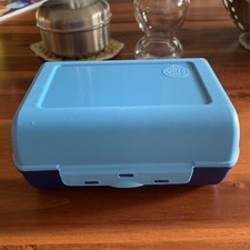 Emsa Brotdose Kunststoff, Vorratdose,Blau/hellblau,klappbar Deckel , 16Lx11Bx7H