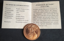 Medaille Friedrich II. "Der Grosse" ex PP gold Portrait und Insignien + CoA