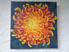ORIGINAL Acryl Gemälde Bild Blume Abstrakt Malerei Kunst Modern Chrysantheme #9