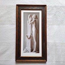 Antiker frz. Holzrahmen bemalt Foto "Premier Secret" F. Jouffroy (1839) Glas PPT