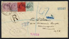 LAGOS Südnigeria über ENGLAND nach USA 1907 KEVII auf Multifr Reg Cover ANSEHEN