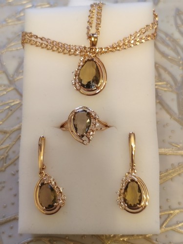 Schmuckset rauchtopas glanz - schmuckset, "rauchtopas
