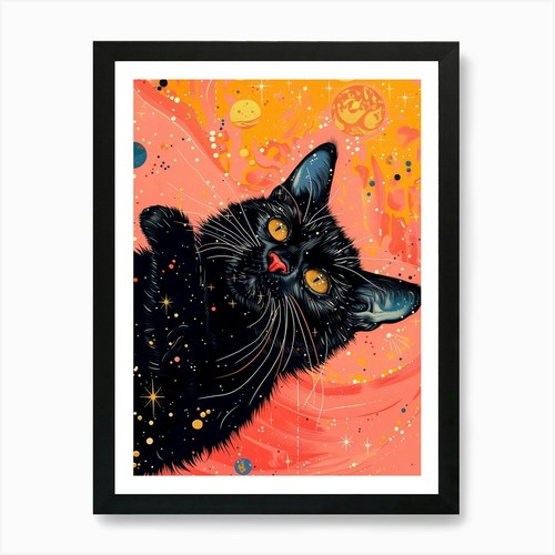 Schwarze katze weltraum 2 - schwarze, im