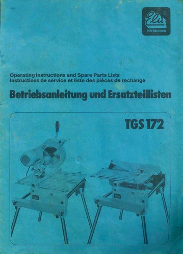 Elu tgs 172 betriebsanleitung - tgs,