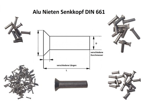 Nieten aluniete din 661 - nieten,