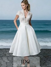 Kurz Spitze Brautkleid