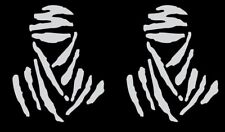 2 Stück DAKAR AUFKLEBER WEISS GLÄNZEND 120x95mm