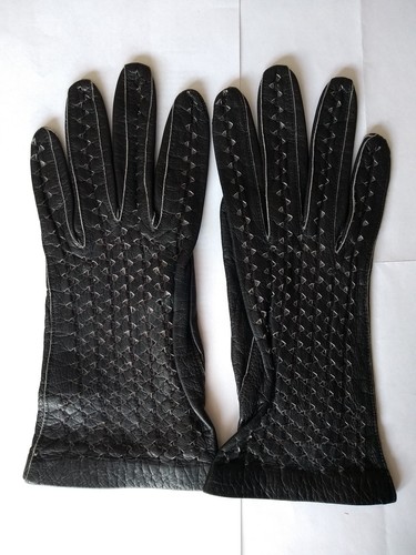 Damen leder handschuhe - leder, schwarz