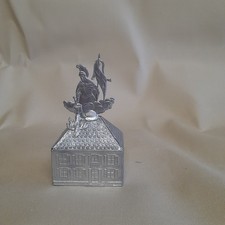 Heiliger Florian aus Zinn, blank, 11 cm hoch