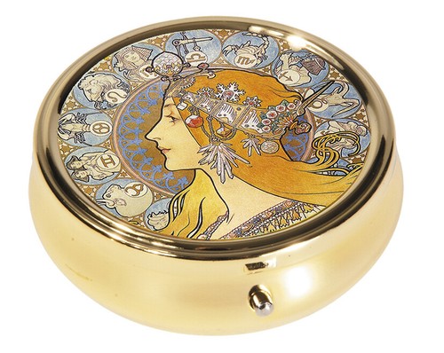 Art nouveau pillendose rund - ,