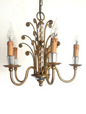 Banci Firenze Vergoldete Metall-Kristall Kronleuchter, Lüster 5 Flammig