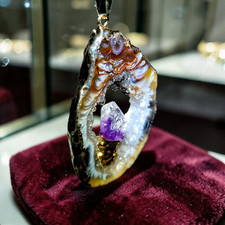 Achat Geode Anhänger mit