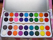 Malkasten 36 Wasserfarben mit Pinsel Aquarell Tuschkasten Farbkasten Malen