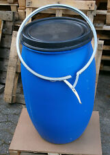 Regentonne Wassertonne Maischetonne Futtertonne Tonne 120L mit Deckel blau