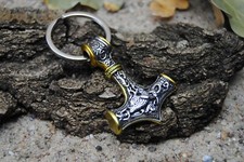 Schlüsselanhänger Thor Hammer Mjolnir G-Silber Wikinger Nordland Germanen Kelten