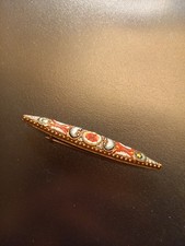 Stabbrosche Italy Mikromosaik  Goldfarben ,kein Stein fehlt, Vintage