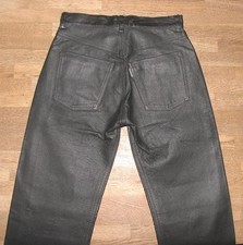 ENJOY  LEDERJEANS /  Lederhose aus Glattleder in schwarz W28 / L34
