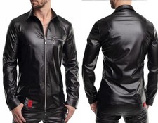 REGNES RFP LANGARM HEMD WETLOOK  ZWEI WEGE REISSVERSCHLUSS clubwear  kunstleder