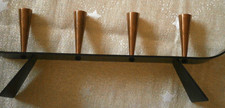 Vintage Ystad Metall Kerzenhalter Gunnar Ander Schweden Kupfer und Schwarz Stahl