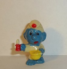 SCHLAFMÜTZE SCHLUMPF Variante o. Weiß in Augen E.D.D.S. Schlümpfe 1983 ORIGINAL