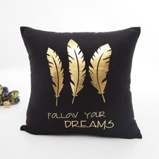 Schwarz Weiß Gold Kissenbezug