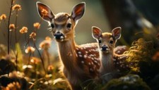 Wandbild: Niedliches Reh auf