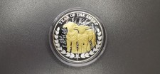 Somaliland 2015, Lunar Sheep / Schaf, 1 Oz Ag, Gold-Applikation / gilded