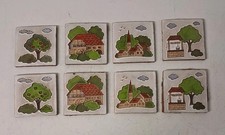8x Gründerzeit Jugendstil Replik Fliesen 7x7 cm alte Handgemachte Wand Fliesen