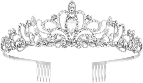 Kristall diadem silber strass - kristall,