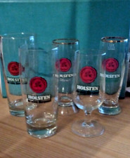 5 x Konvolut alte Biergläser Glas Holsten