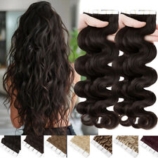 Gewellt Tape In / On 100% Echthaar Remy Hair Extensions Haarverlängerung 40Stück
