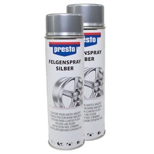 2x 500 ml Felgenspray Silber Felgensilber Felgenlack Lackspray Presto 428924