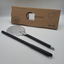 MEGYAD Perforierter Pizzaschieber Rund 6 Zoll: Harteloxierte Pizzaschieber Edels