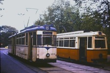 Original DDR Farbdia Straßenbahn Gothawagen Linie 3 n Mockau, Leipzig, D69.14