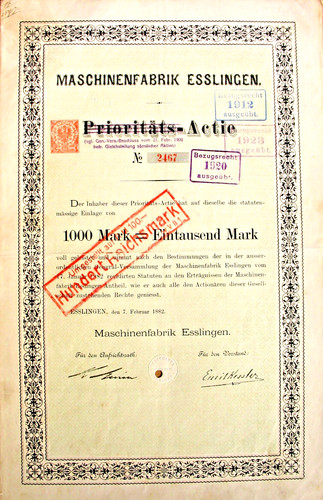 Maschinenfabrik esslingen - esslingen, ag