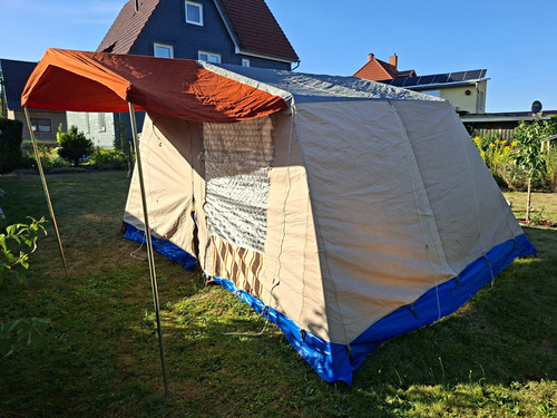 Kabinenzelt beige blau - kabinenzelt, mit