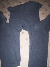 Tolle Strumpfhose in blaugrau gerippt, Gr. 116/122