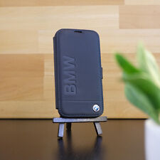 BMW Bookcase Hülle Apple iPhone 13 Pro Max Echtleder schwarz Logo B-Ware neu