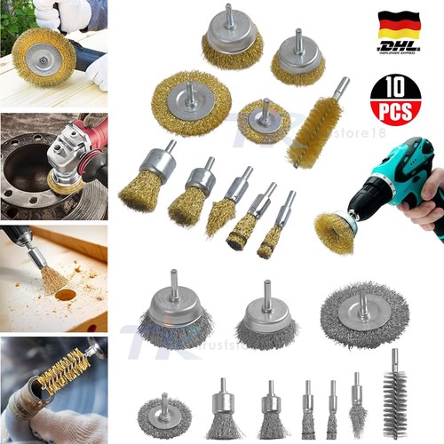 10x drahtbürste stahldraht - drahtbürste,