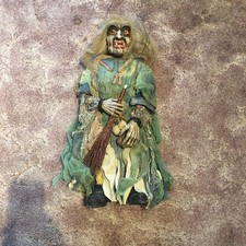 Alte Holz Marionette Hexe auf