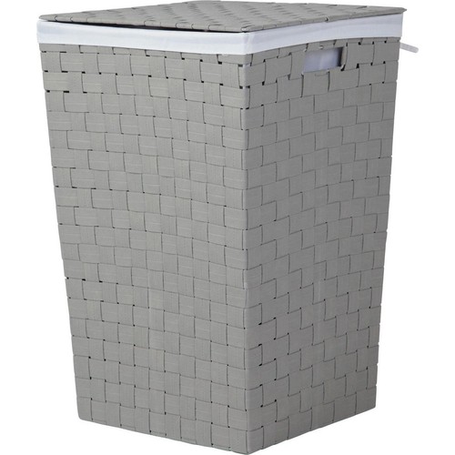 60l wäschetonne grau stoff - grau,