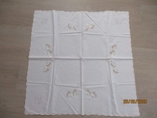 tischdecke weiß baumwolle gestickt quadratisch