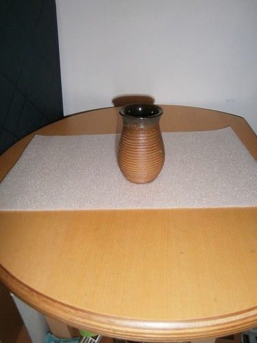 Vase blumenvase braun gerillt - blumenvase,