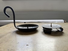 2 Stück Kerzenhalter Metall Schmiedeoptik