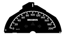 Tachoscheibe Tachometer 200 km/h Passend für Smart 451  Brabus Xclusive Ultimate