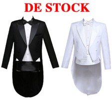 DE Herren Klassische Smoking Frack Anzug Set Festlich Hochzeit Revers Jacke Hose