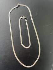 Schlangenkette und Armband 925er Sterlingsilber flach 44 cm und 19 cm