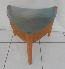 Dreibein Glastisch Nierentisch 54 x 54 x 54 cm Unikat Beistelltisch dreieck holz