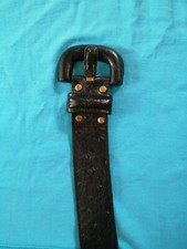 Vintage Ledergürtel schwarz gold Handarbeit Werner Herbrand